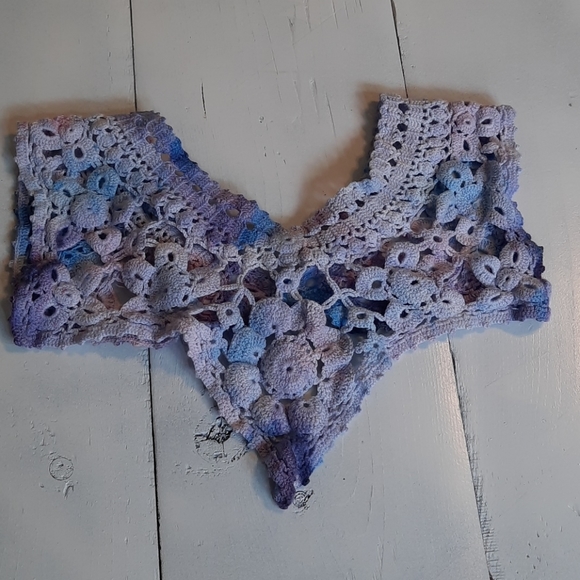 VINTAGE knitted collar Upcycled tiedyed - Picture 3 of 4